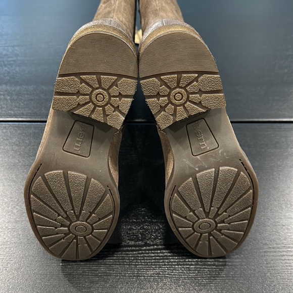 Born Taupe Brown Saddler Distressed Suede Tall Corduroy Lined Riding Boots - 8.5 - Picture 5 of 5